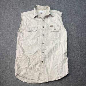 Carhartt Vest Mens Small SM Ripstop Light Beige Casual Outdoor Travel Hike